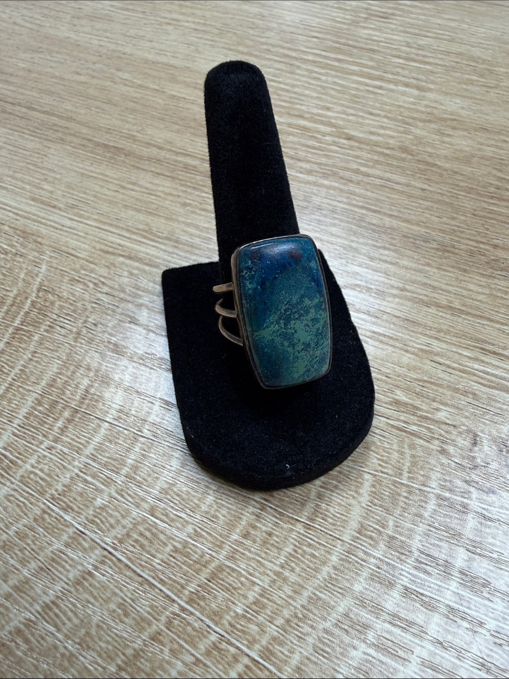 Sterling Silver Rectangular Shattuckie Stone Statement Ring